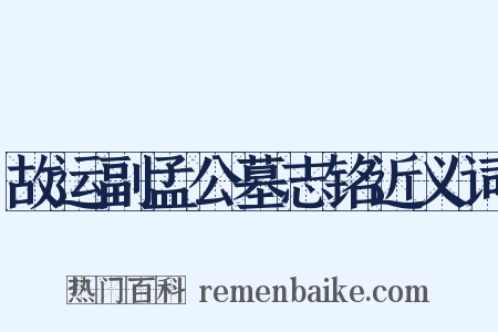 故运副孟公墓志铭近义词是什么意思的图片